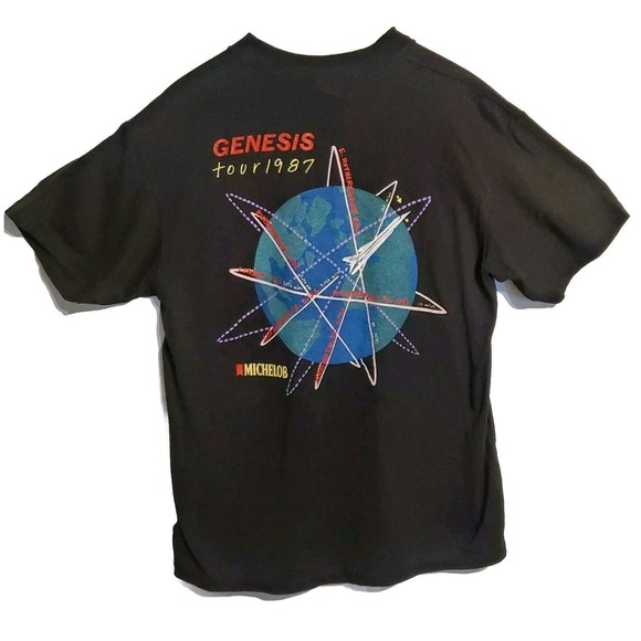 Vintage GENESIS T Shirt 1987 Invisible Touch tour concert 50/50 Size Large - Picture 8 of 10